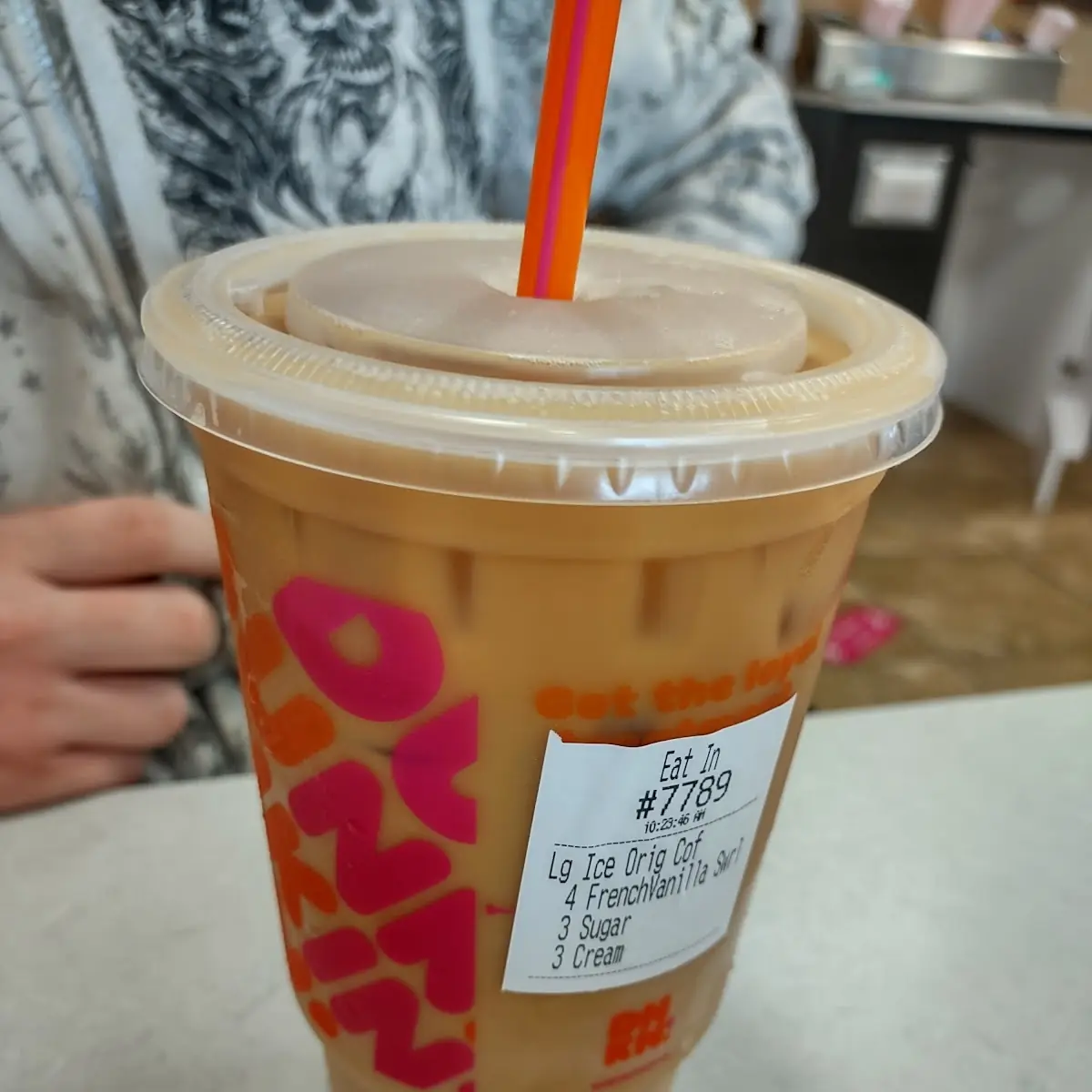 Large Iced French Vanilla Coffee