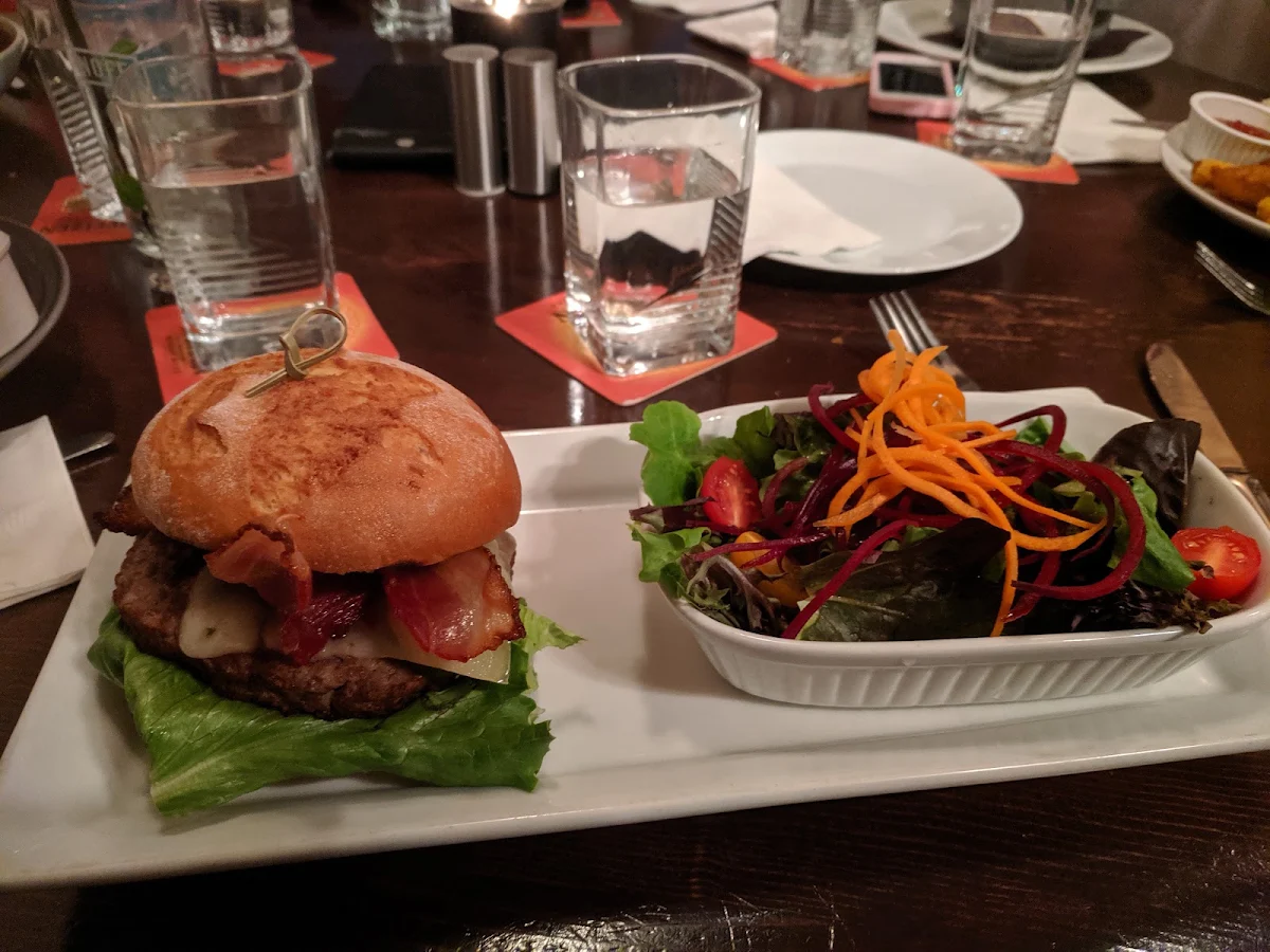 Jalapeno and Bacon Burger with a Salad