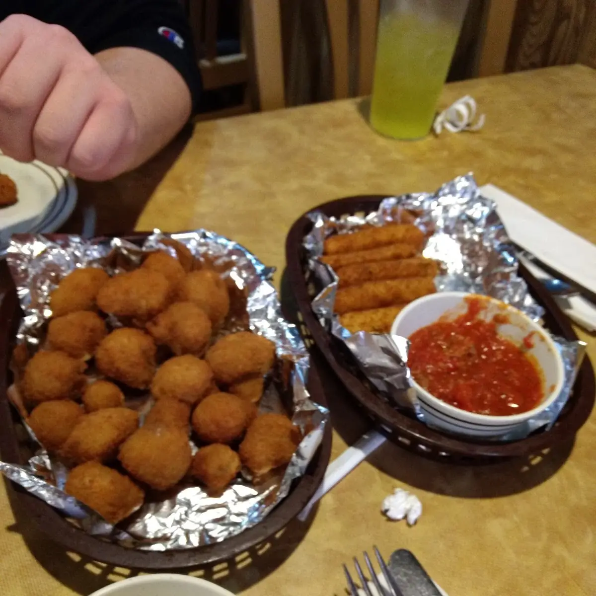Mozzarella Cheese Sticks and Fried Mushrooms