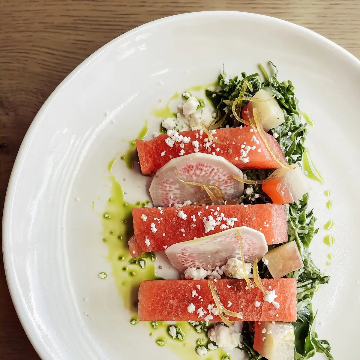 Smashed Watermelon and Cucumber Salad