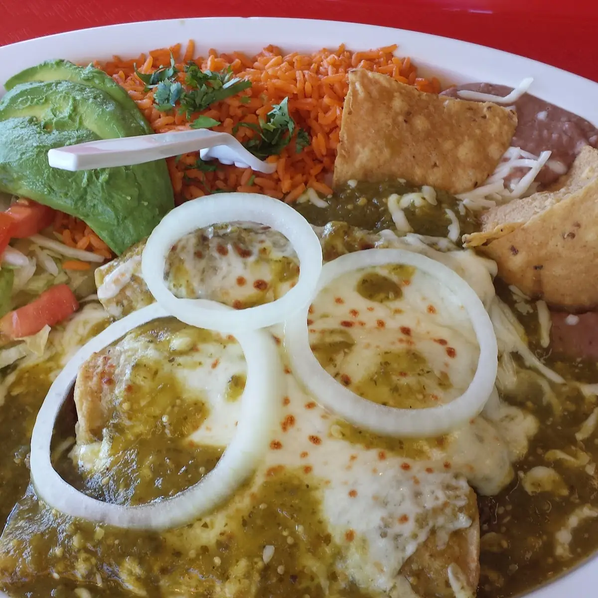 Taco Rice Beans Nachos Platter