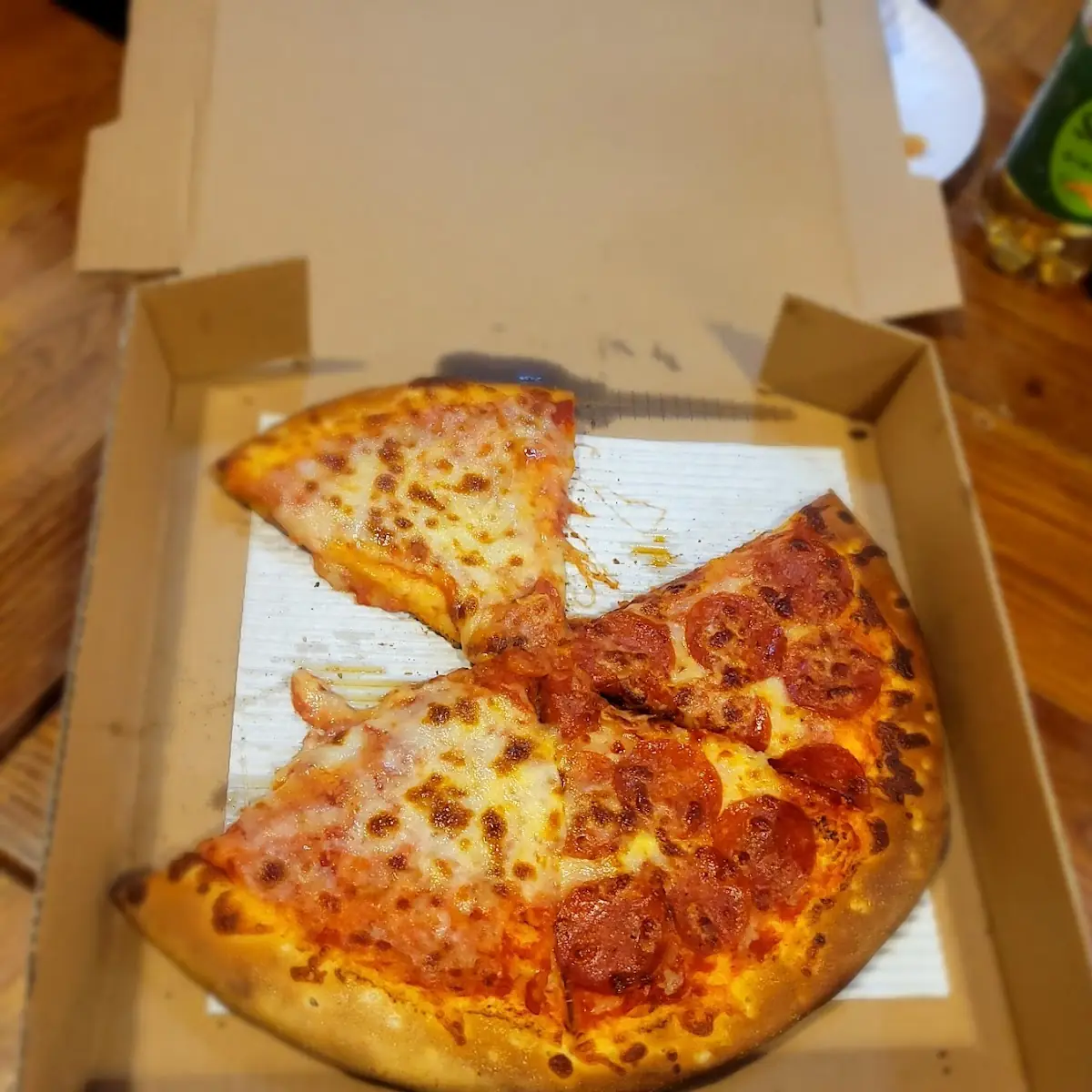Half and Half Pepperoni Pizza