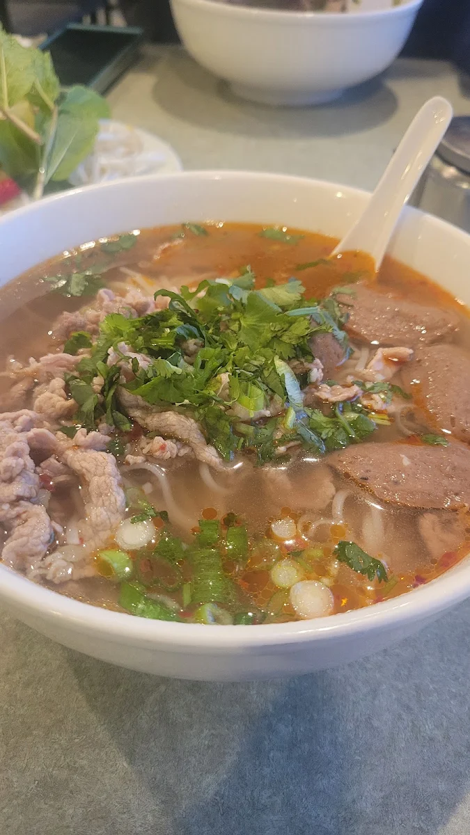 Rare Beef with Beef Ball Noodle Soup