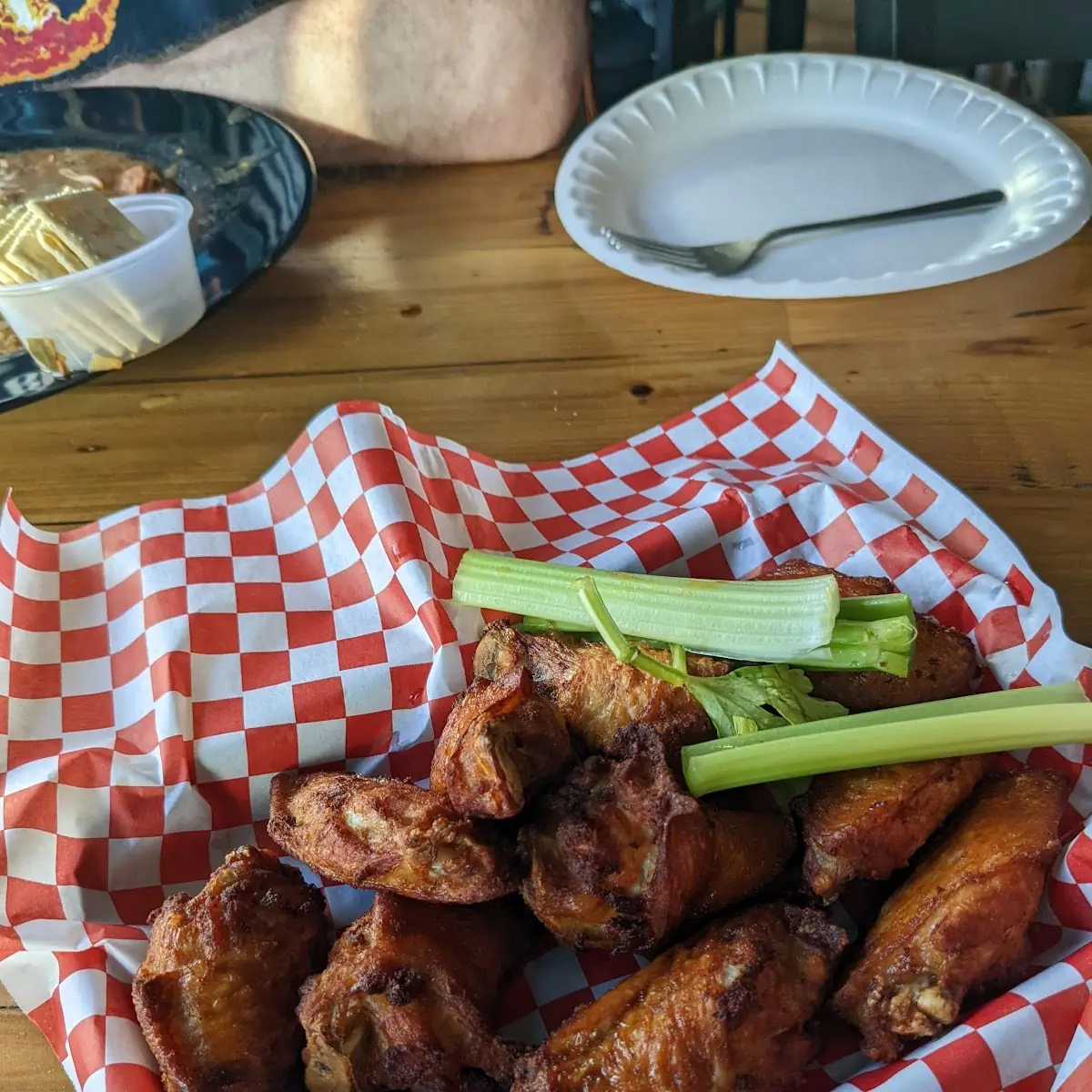 Fried Chicken Wings with Celery