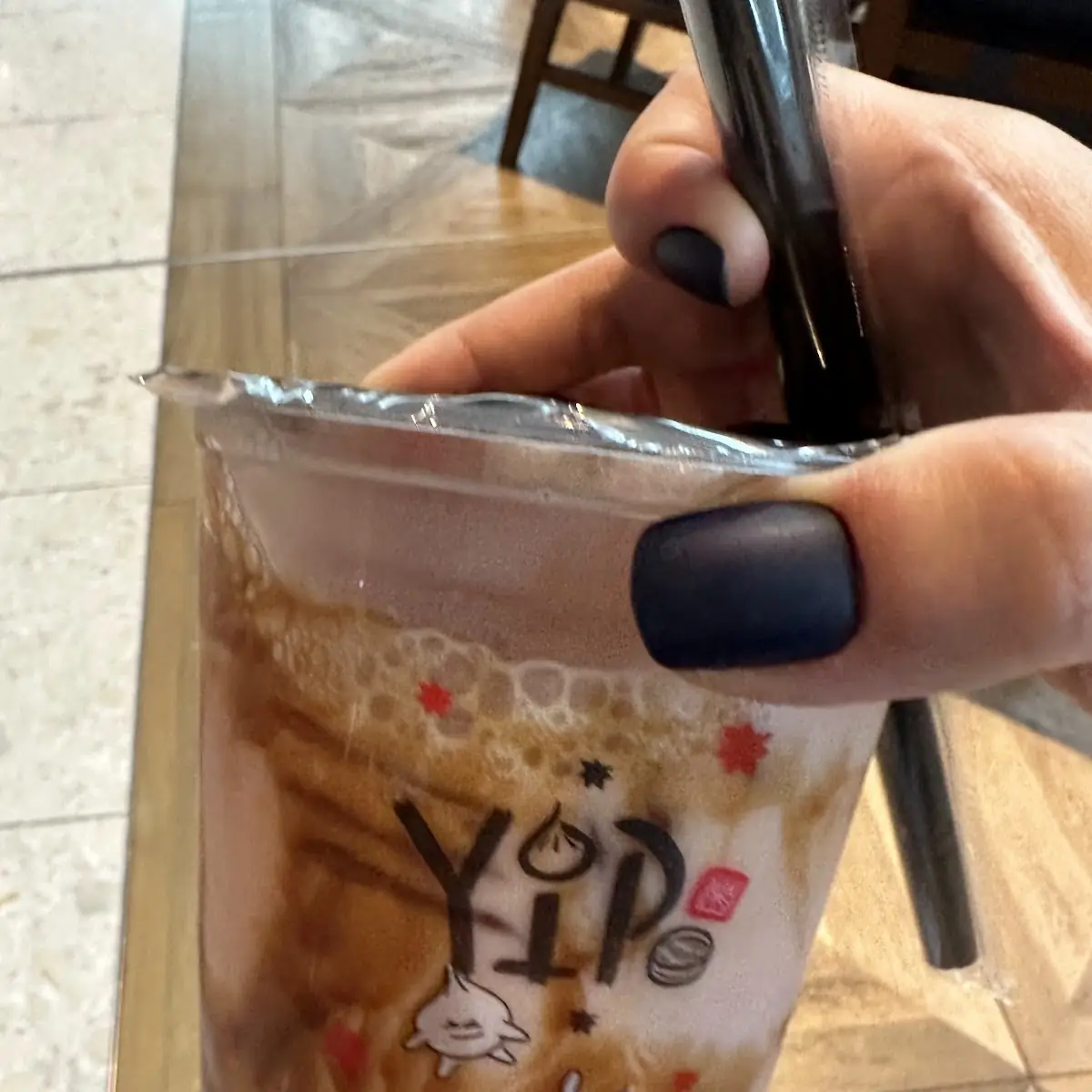 Strawberry Passion Fruit Brown Sugar Boba Tea