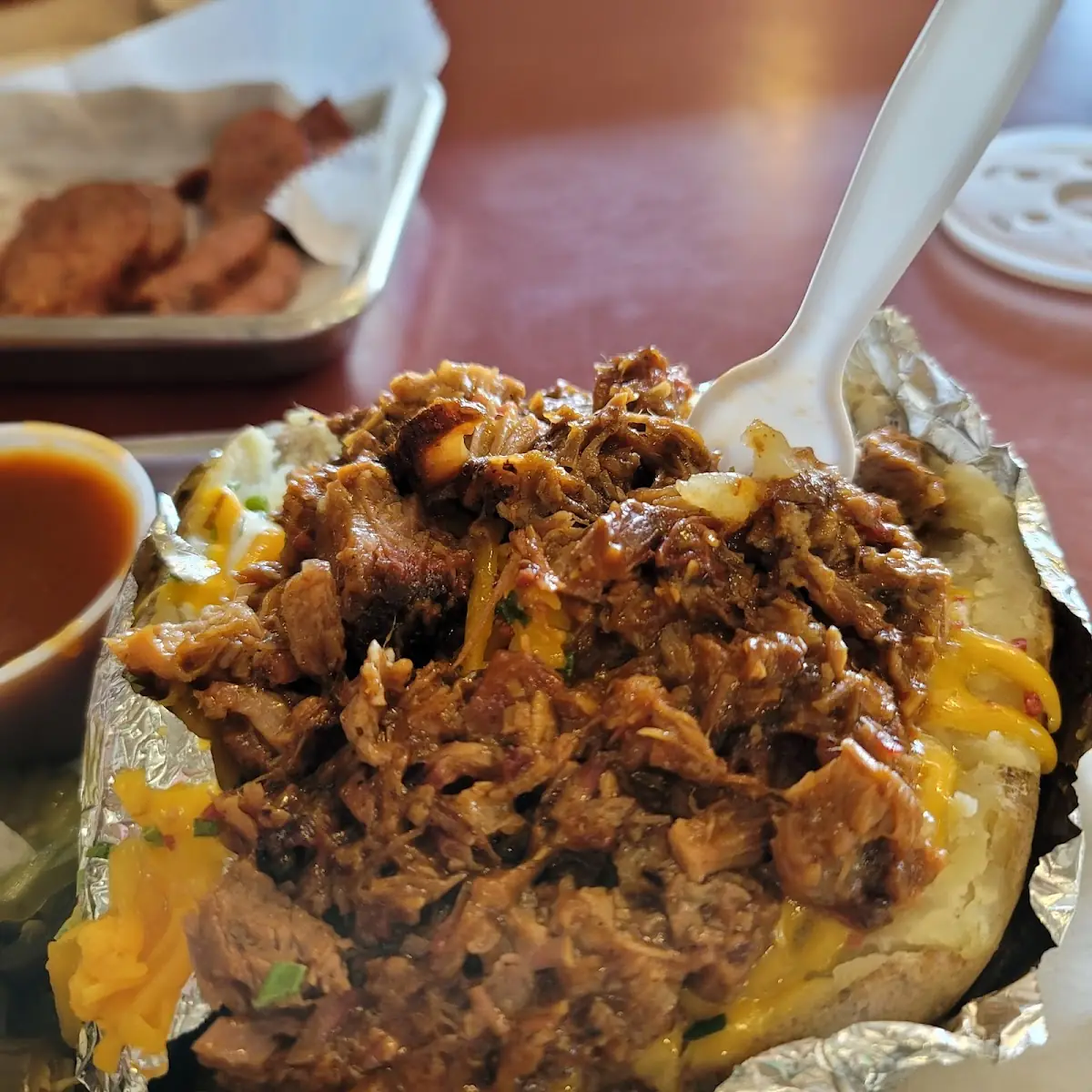 Baked Potatowith Pulled Beef Brisket