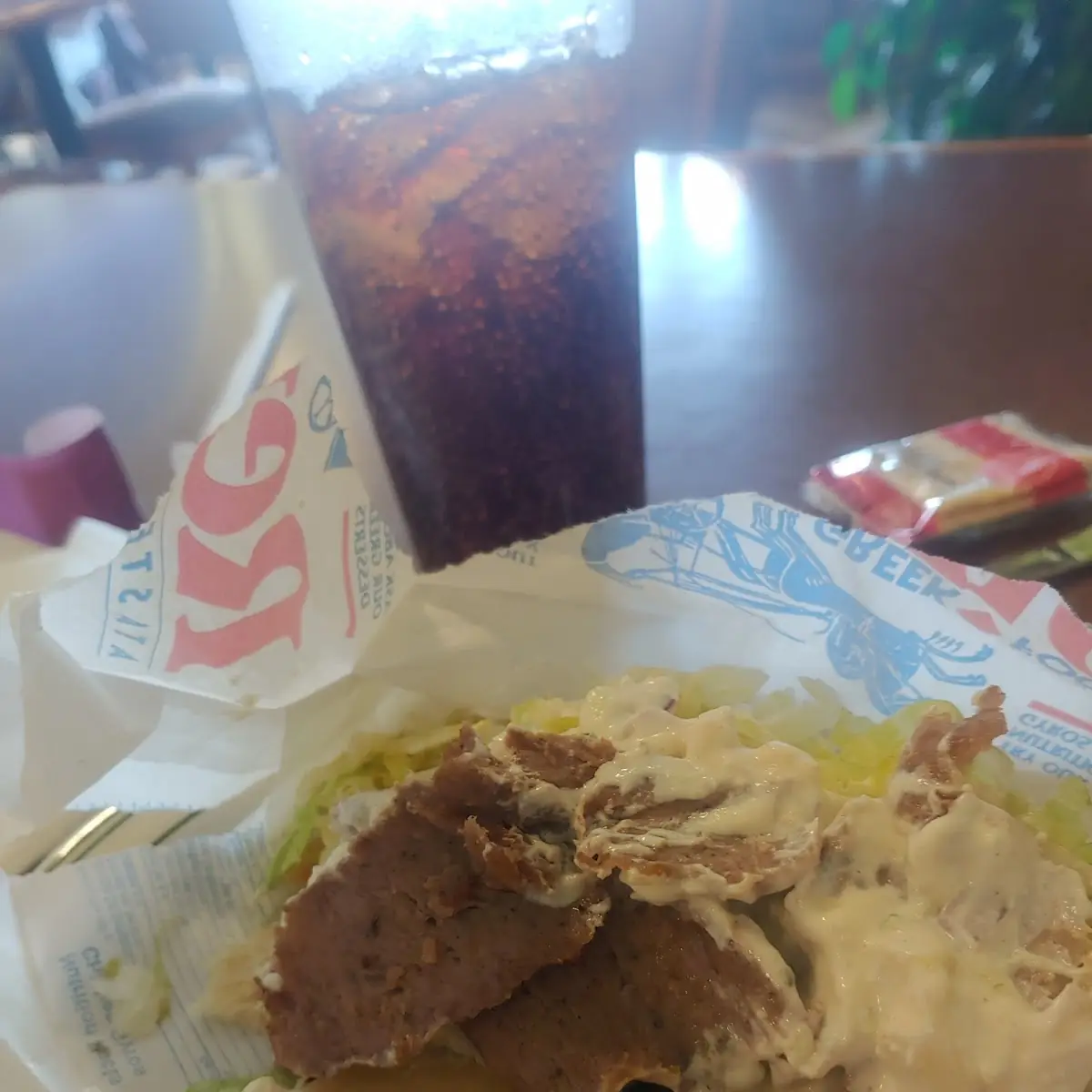 Large Gyro Sandwich and a Coke