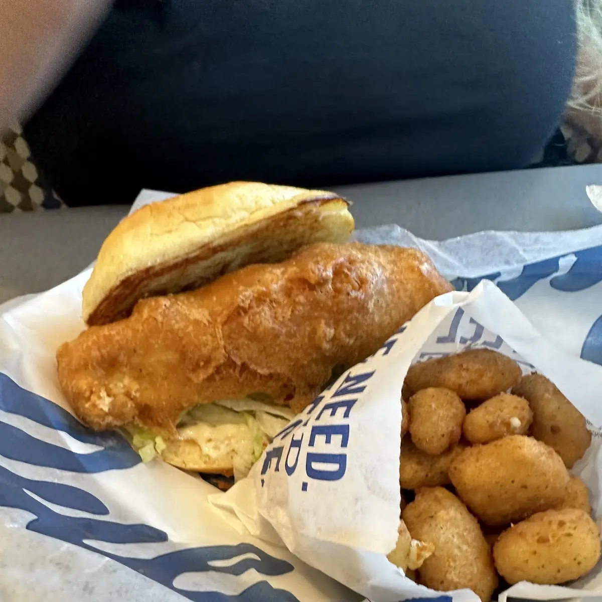 Cod Fish Sandwich and Cheese Curds