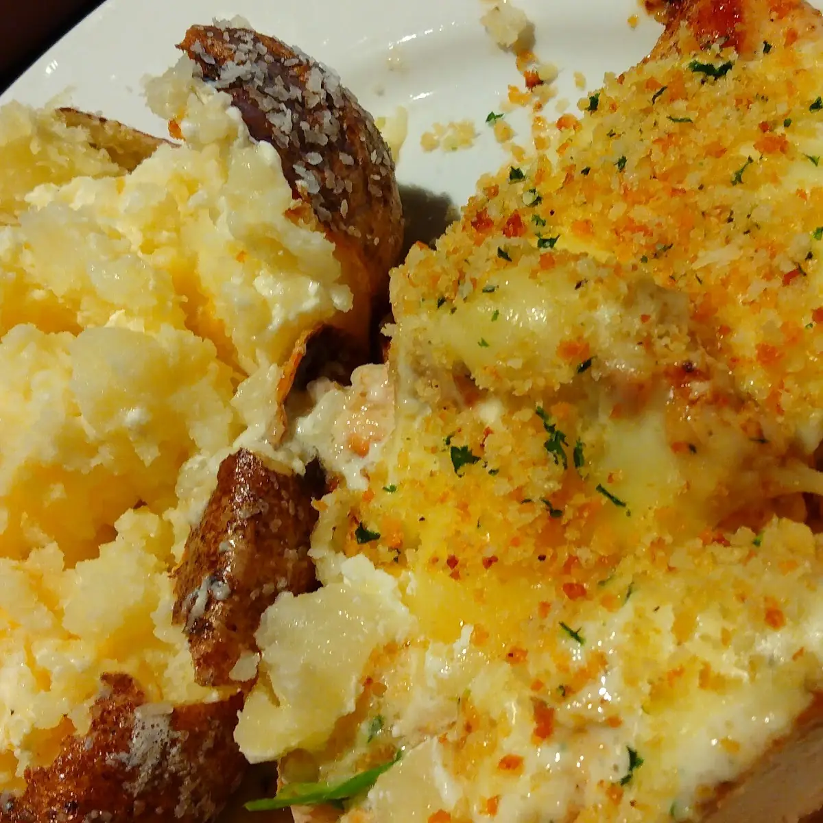 Parmesan Chicken with Loaded Baked Potato