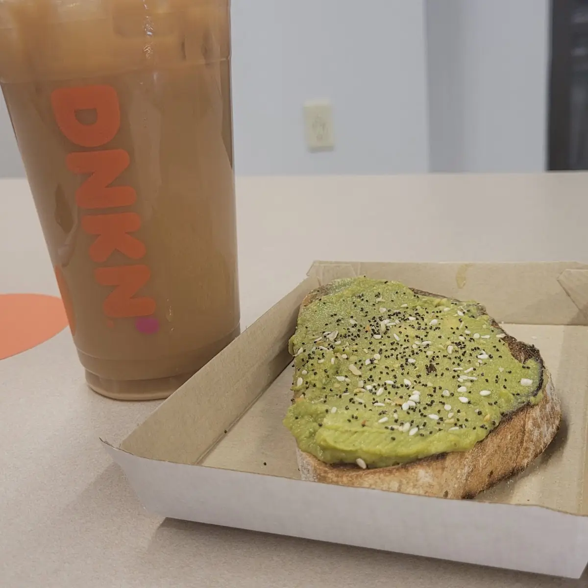Cold Brew with Almond with and Avocado Toast