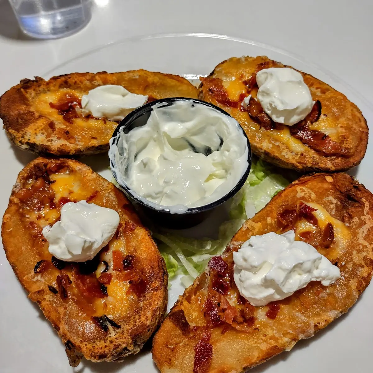 Loaded Potato Skins & Sour Cream