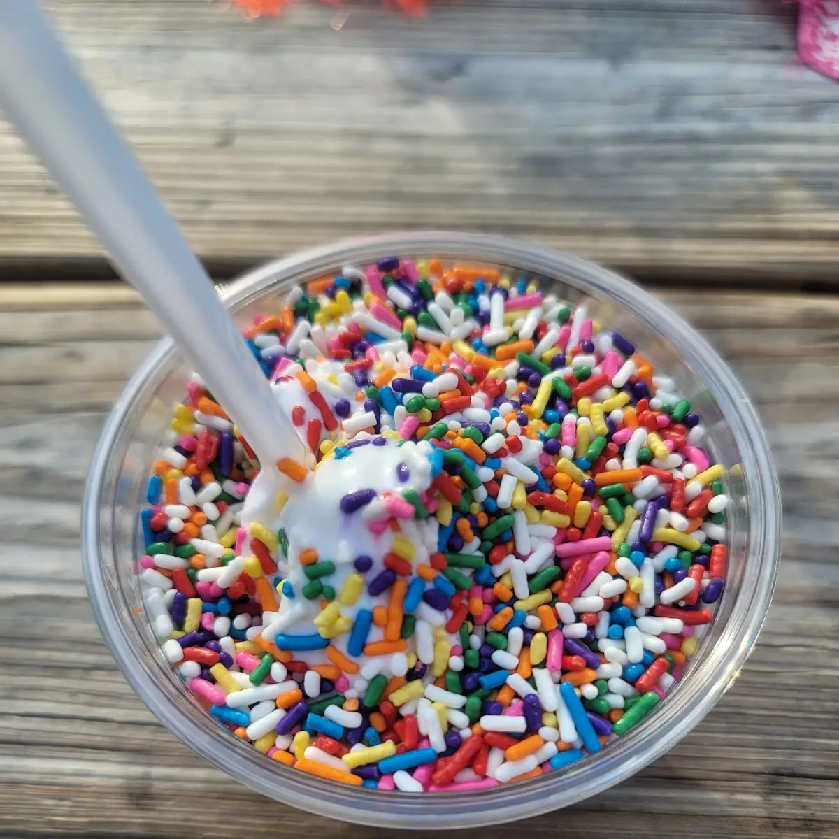 Vanilla Soft Serve with Rainbow Pronkles