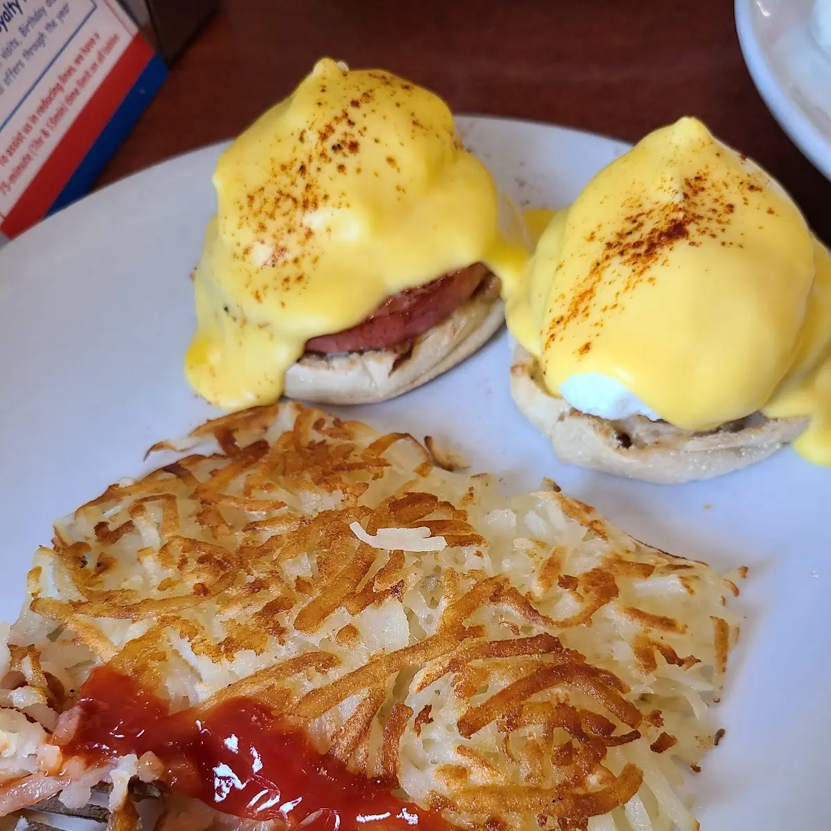 Crab Benedict and Hash Brown