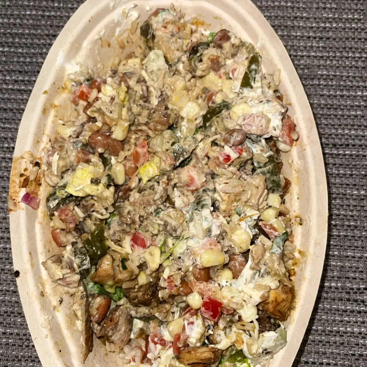 Burrito Bowl Chicken Rice and Peas