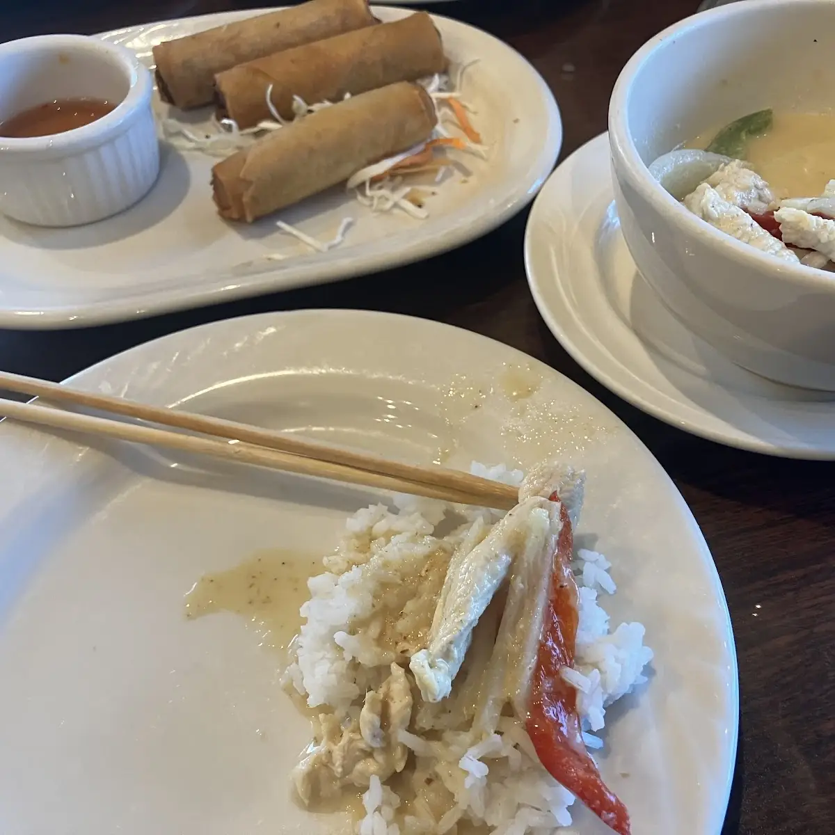 Vegetarian Spring Rolls and Yellow Curry