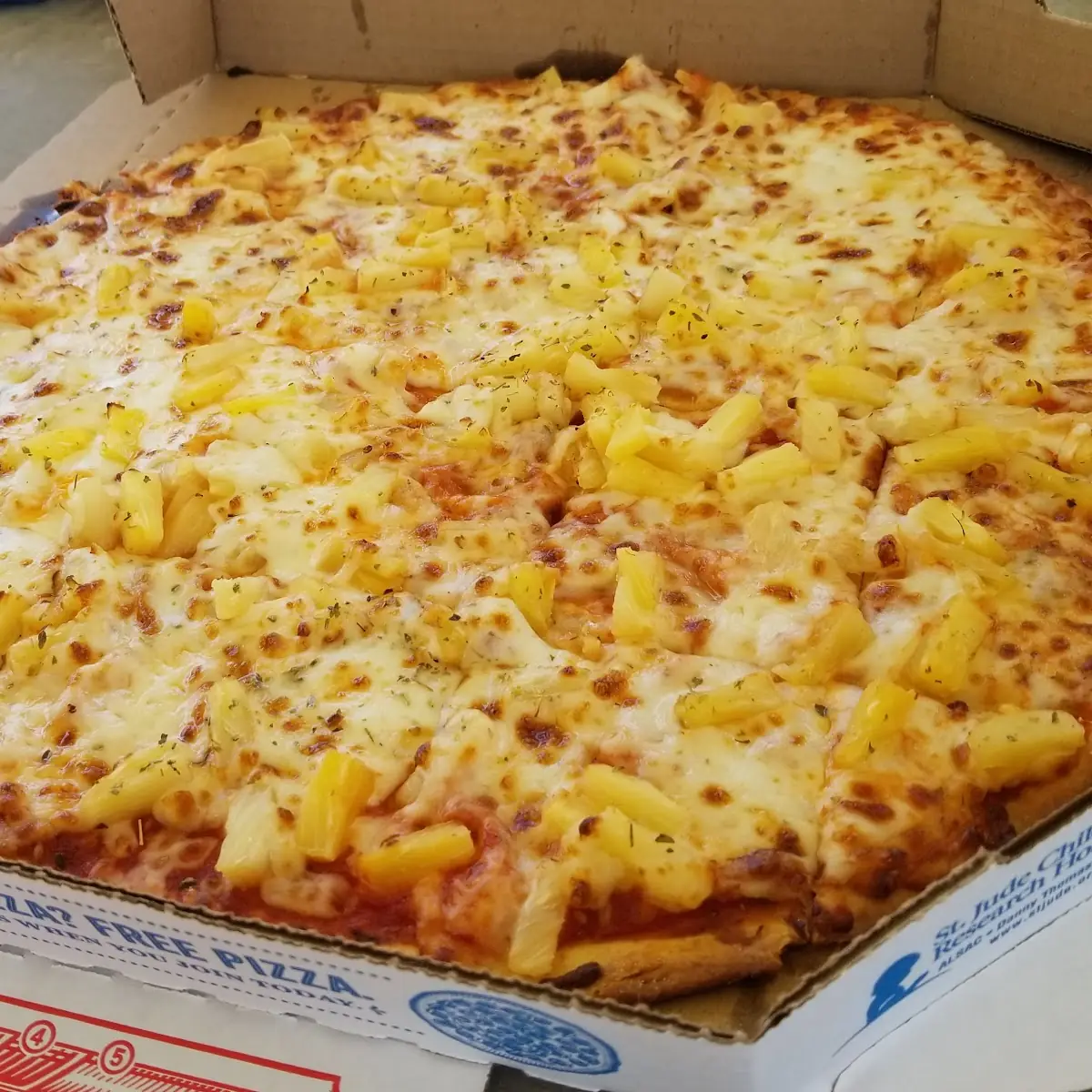 Cheese Pizza with Pineapple