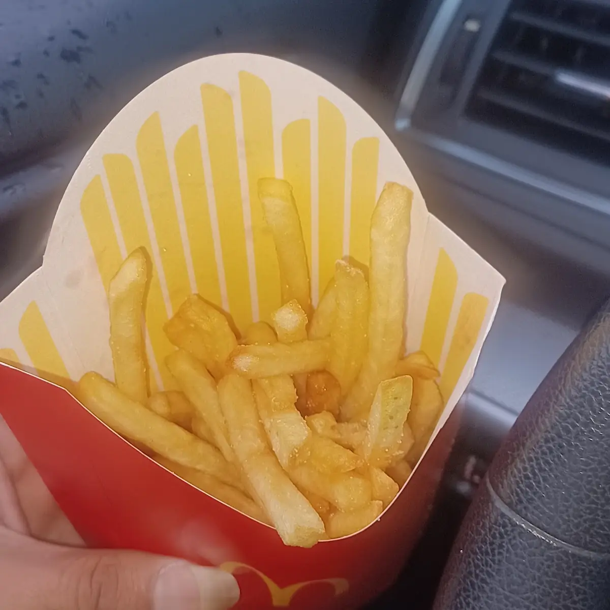 Medium Fries in a Large Container