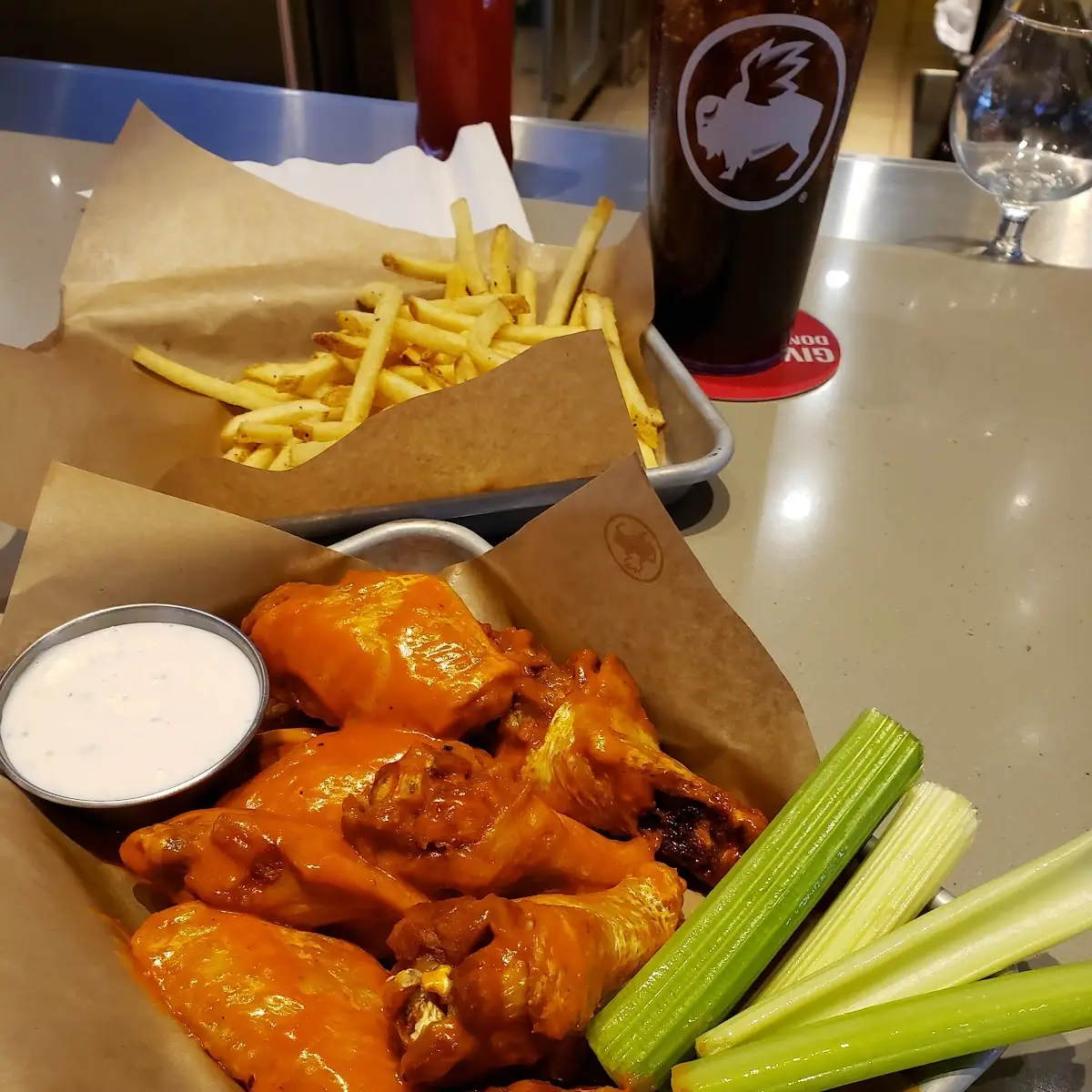 Traditional Wings and Fries