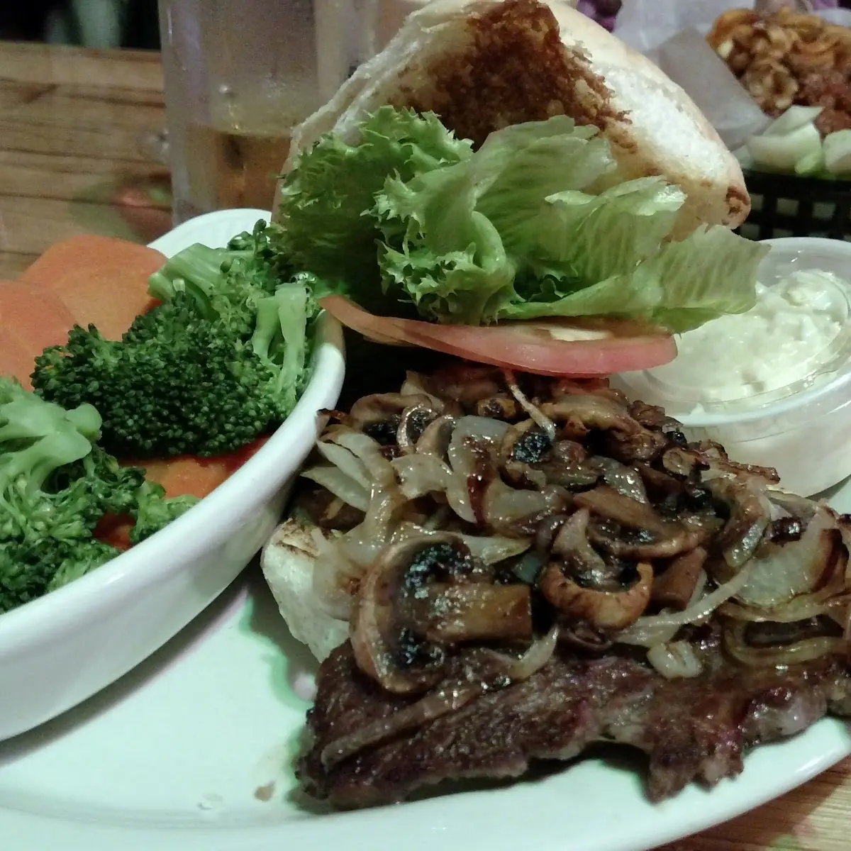 Steak Sandwich with Mushrooms and Onions