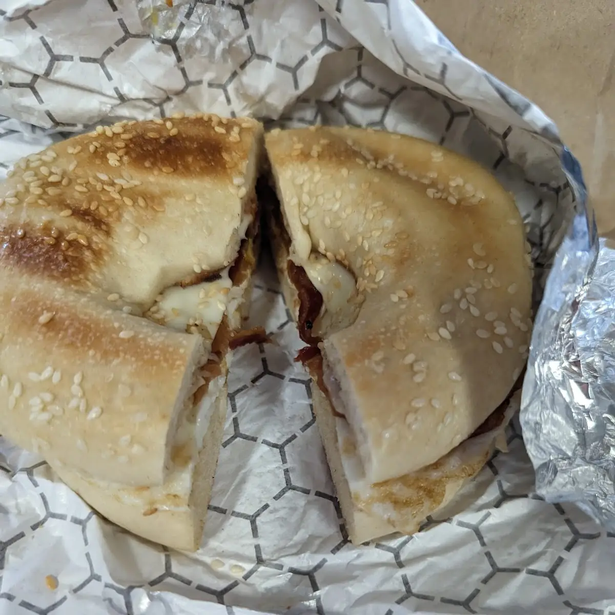 Everything Bagel Egg Sandwich with Bacon
