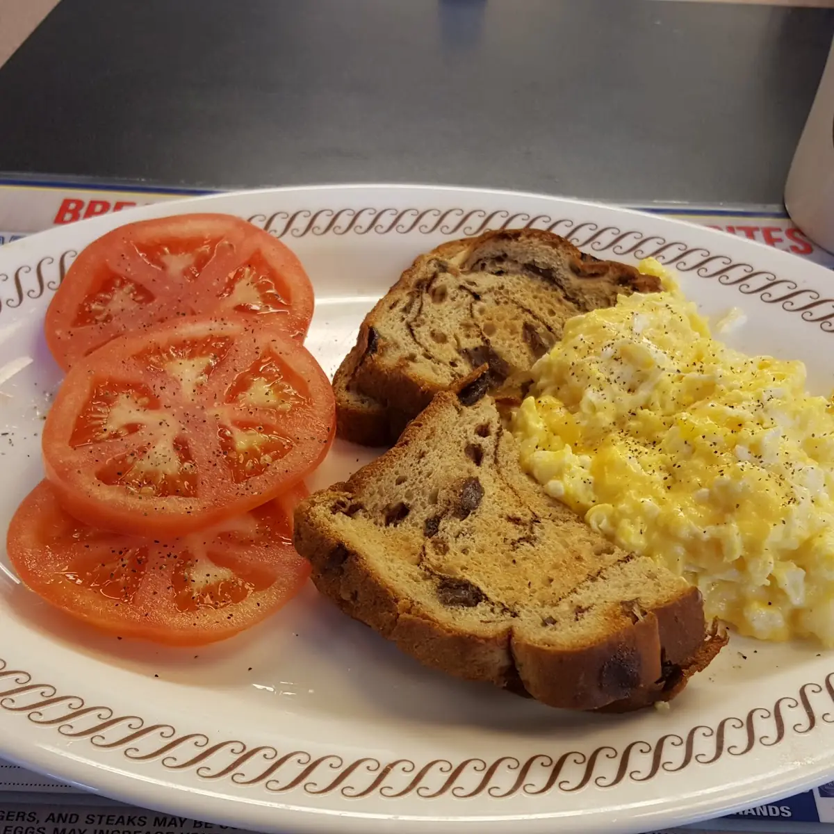 Cheese and Eggs with Raisin Toast