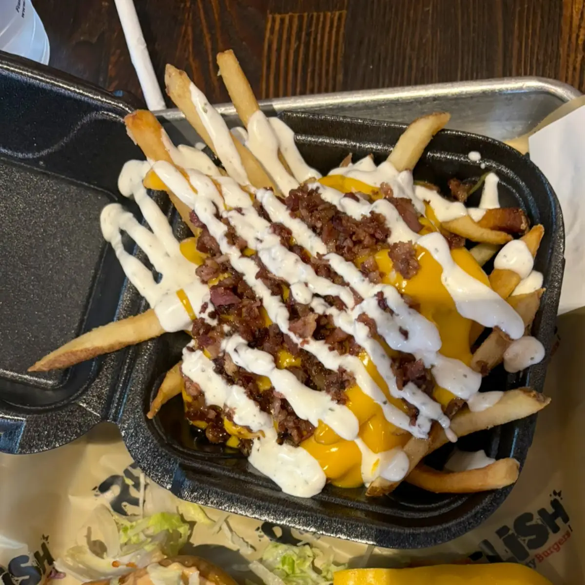 Burger and Cheese Fries