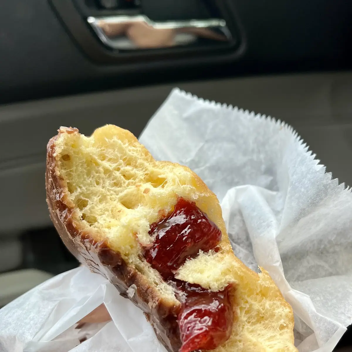 Chocolate Glazed with Raspberry Jelly