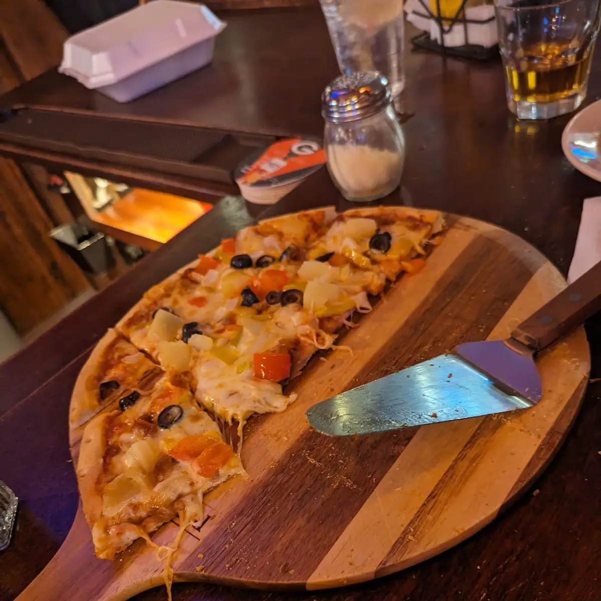 Pineapple Green and Black Olive Pizza