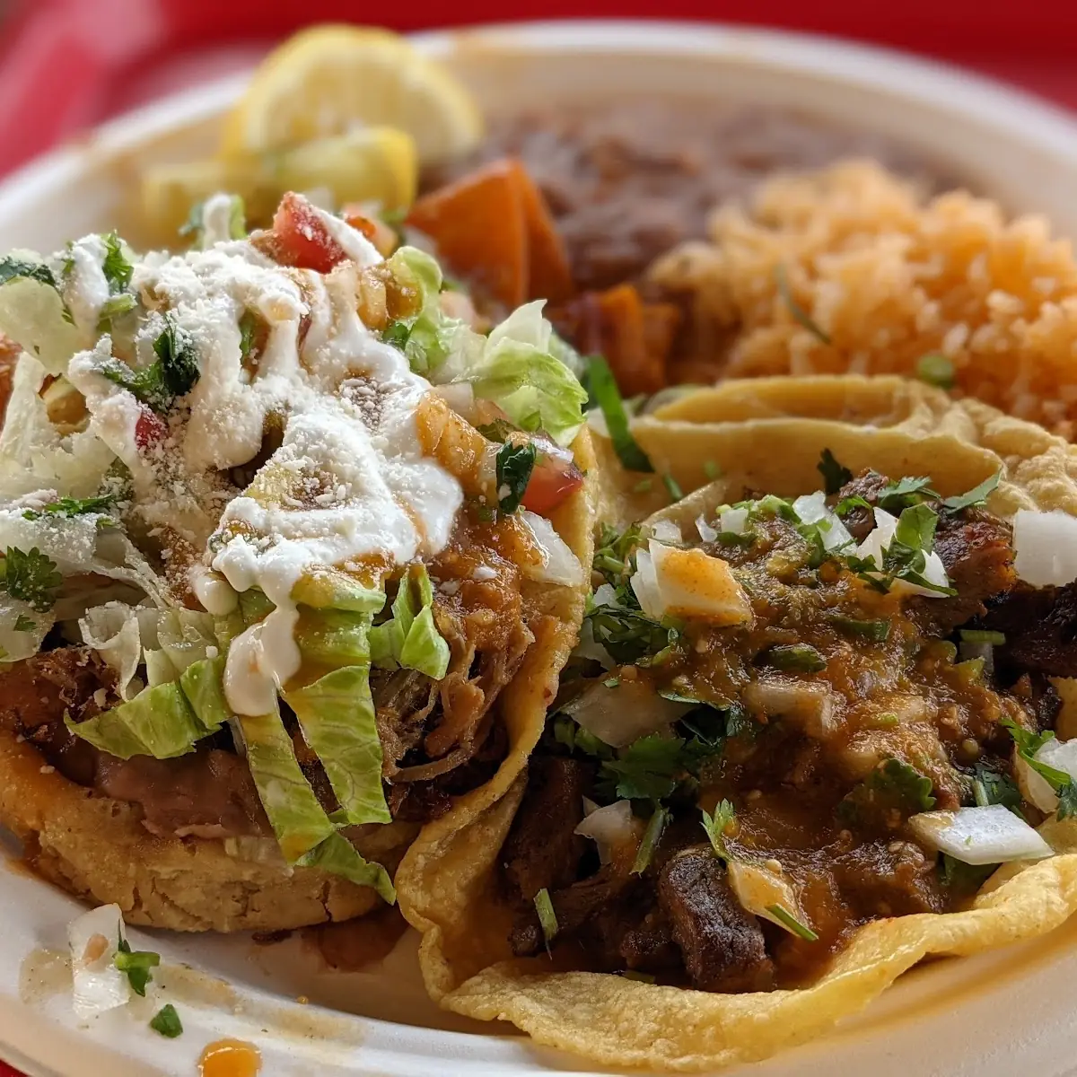 Combination Plate Taco Enchilada Sope