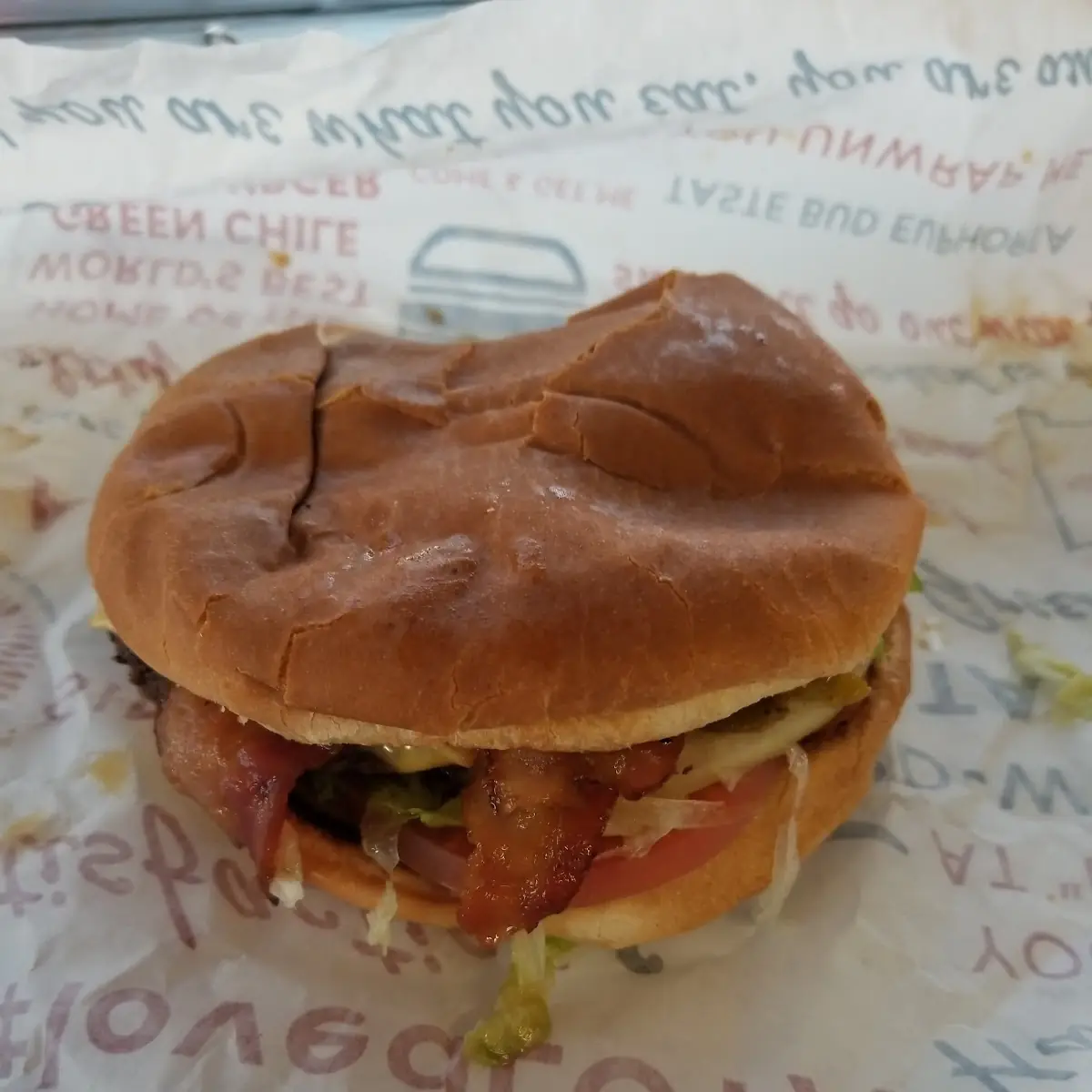 Green Chili Bacon Burger