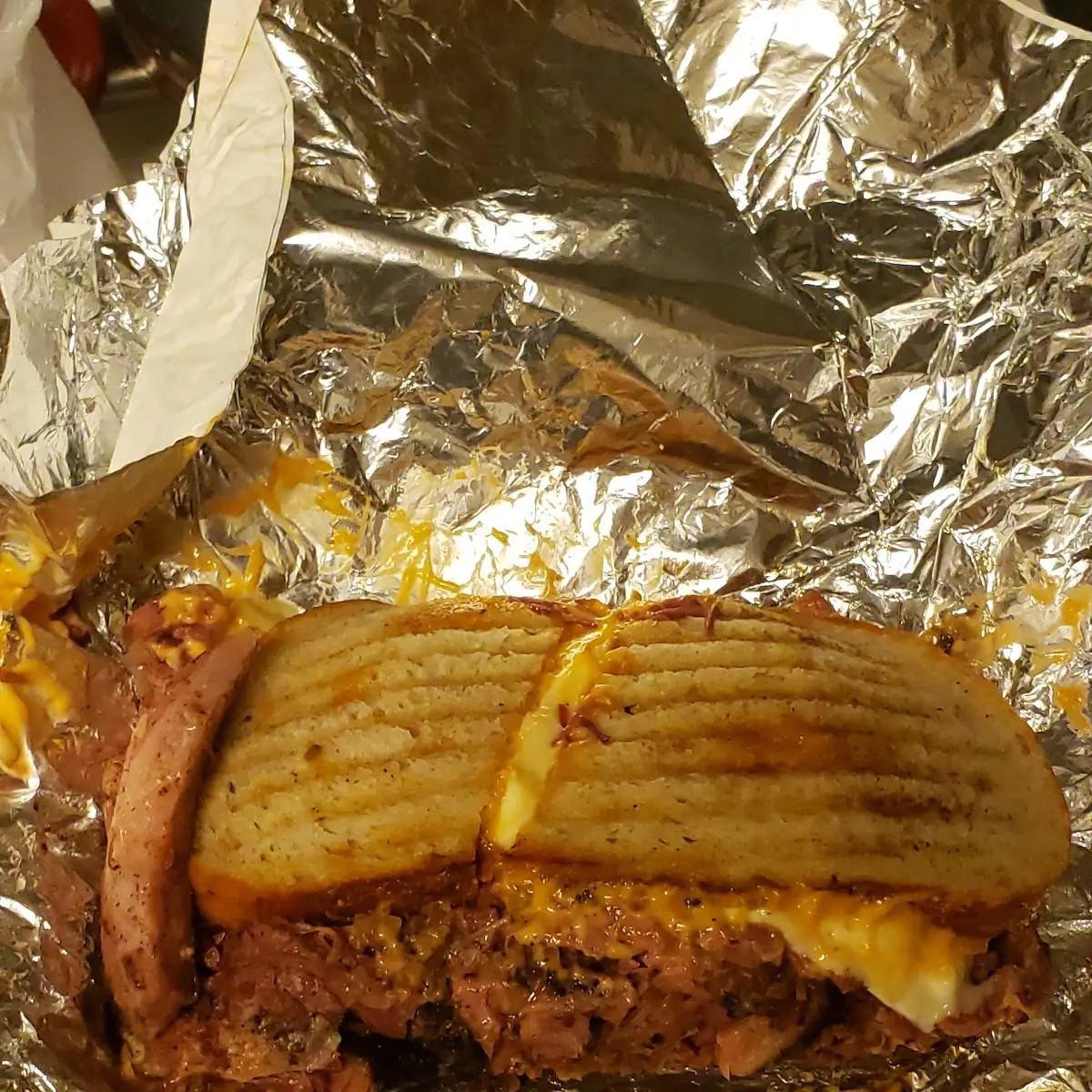 Pastrami Reuben on Rye Grilled