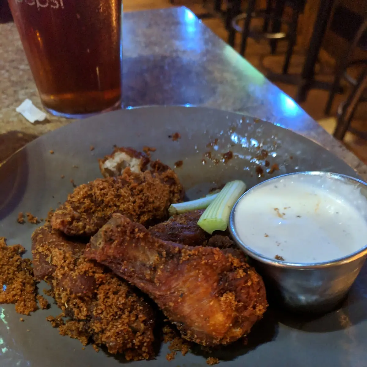 Rubbed Chicken Wings with Blue Cheese