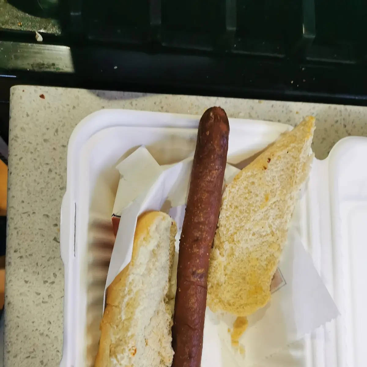 Old Stale Hot Dog on 3 4 of a Bun wtf, Mad Munch