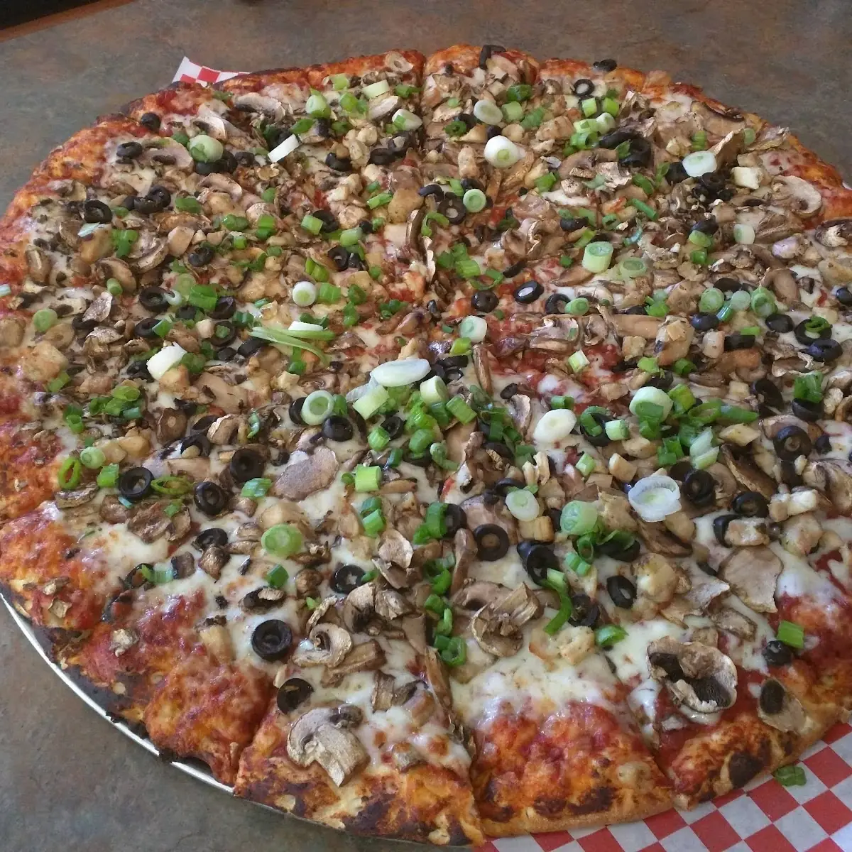 Mountain Size Chicken Pizza