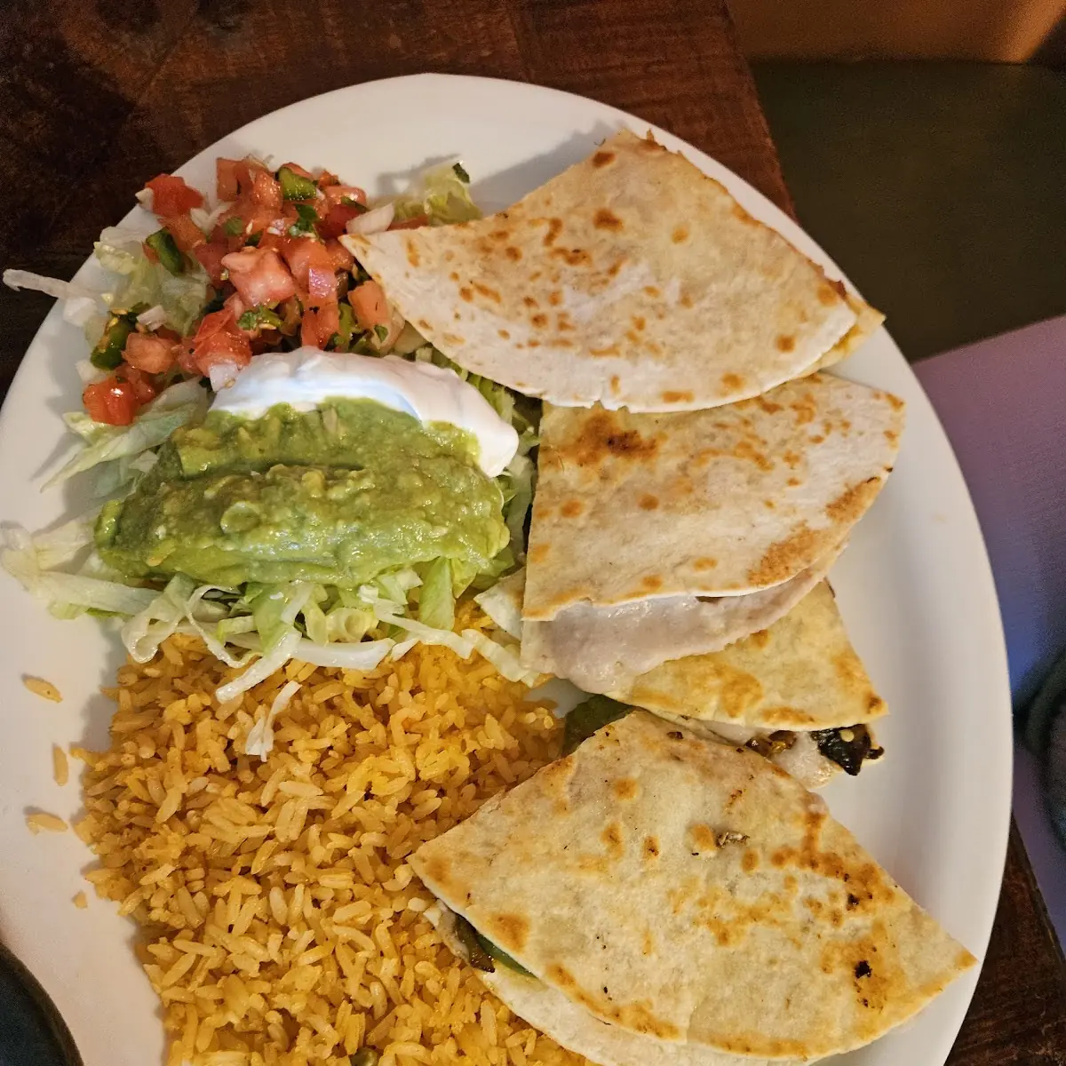 Cheese Quesadilla Rice & Beans