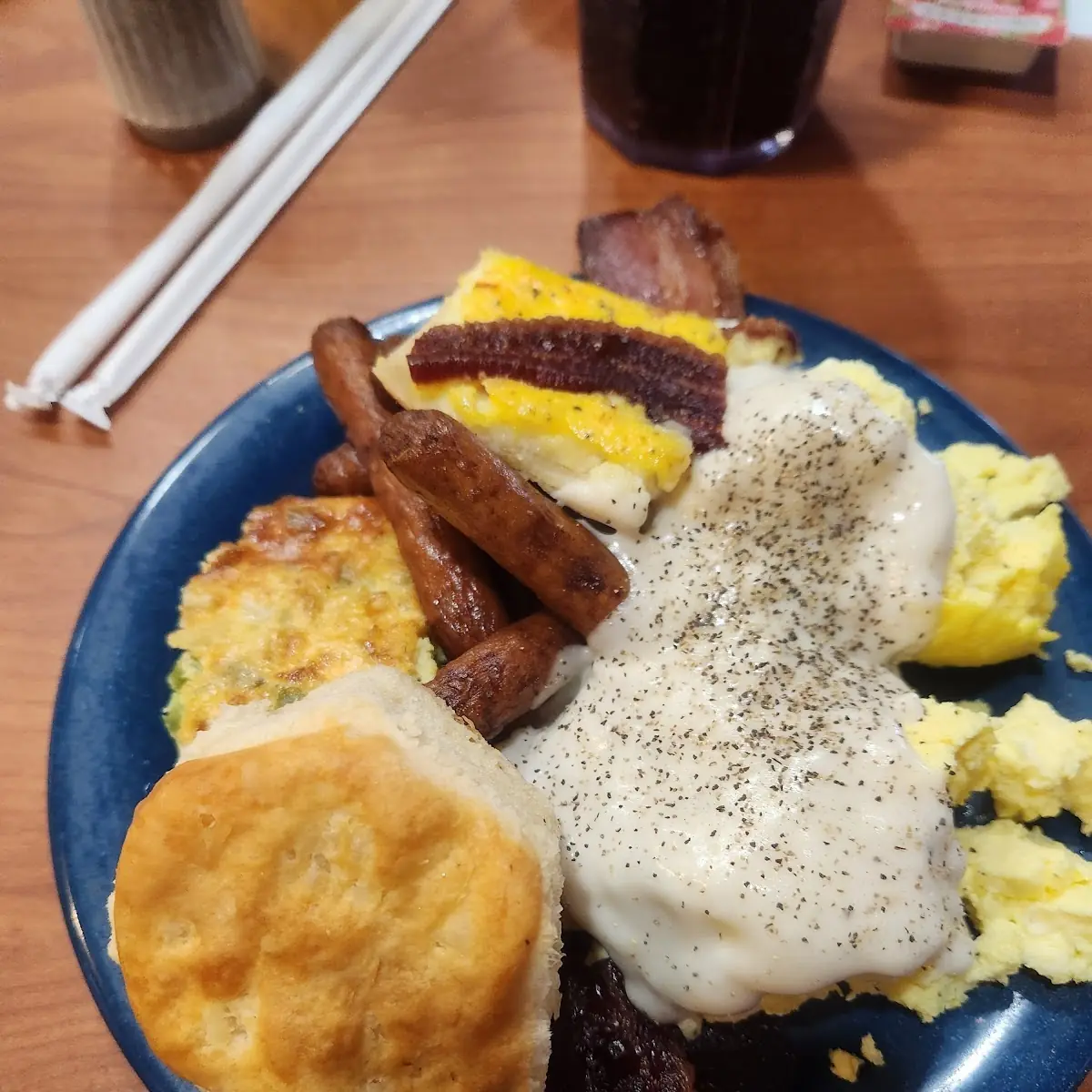Scrambled Eggs Sausage Bacon