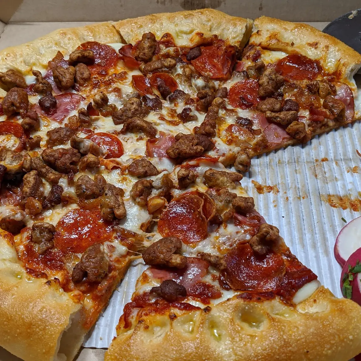 Meat Lovers Pizza with Stuffed Crust