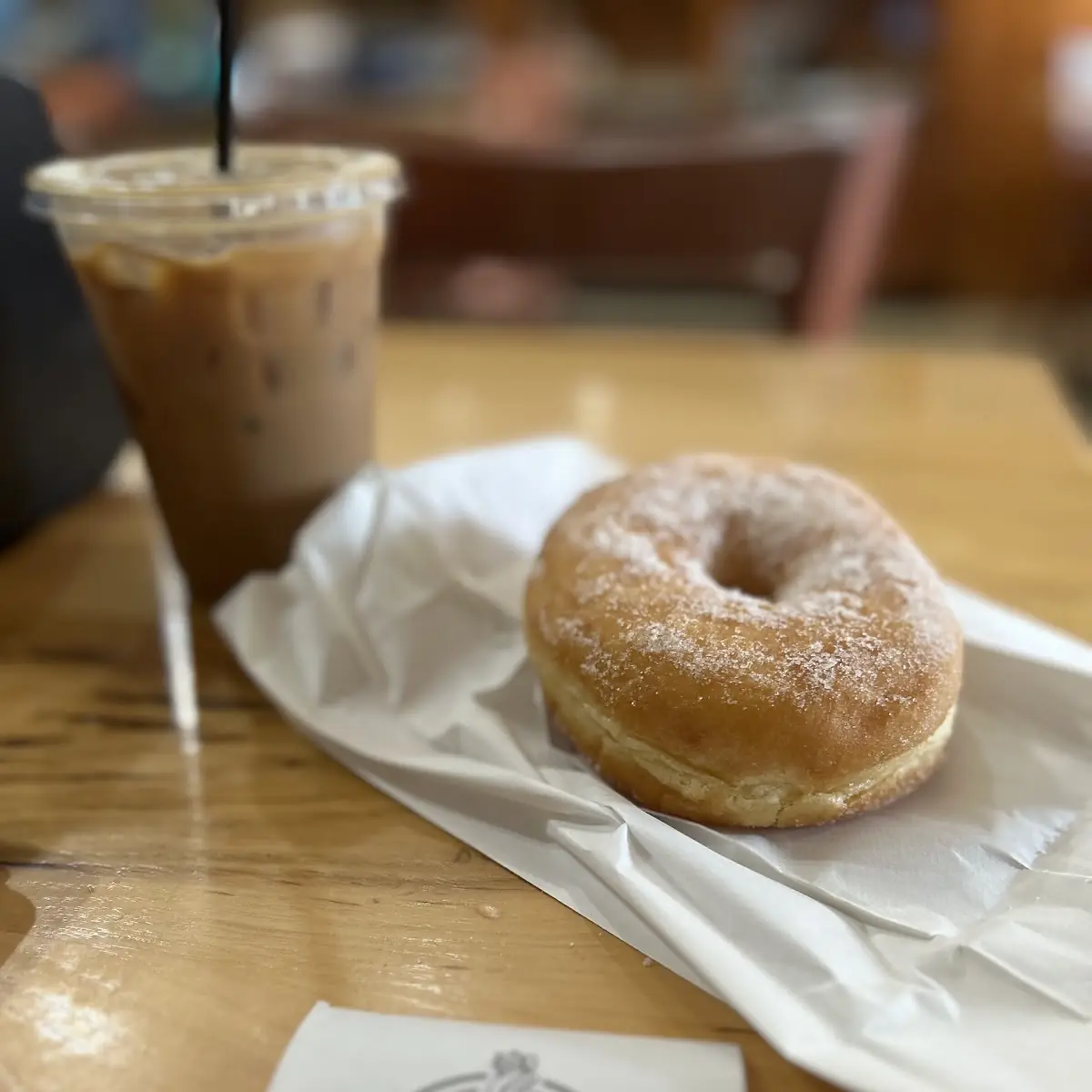 Iced Coffe and Donut