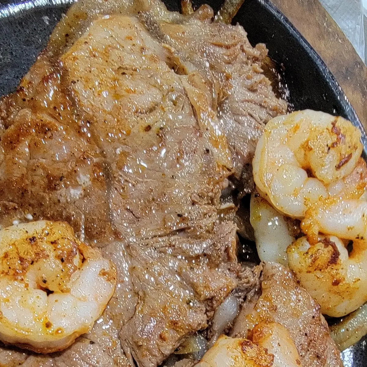 Steak and Grilled Shrimp