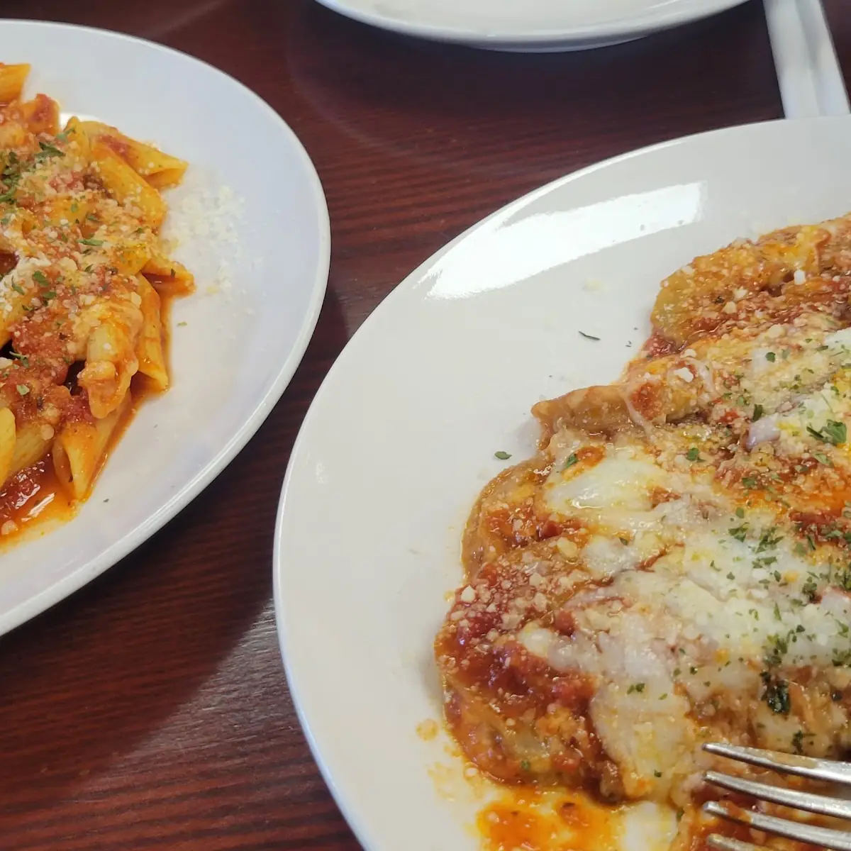 Eggplant Parmesean with Penne Pasta
