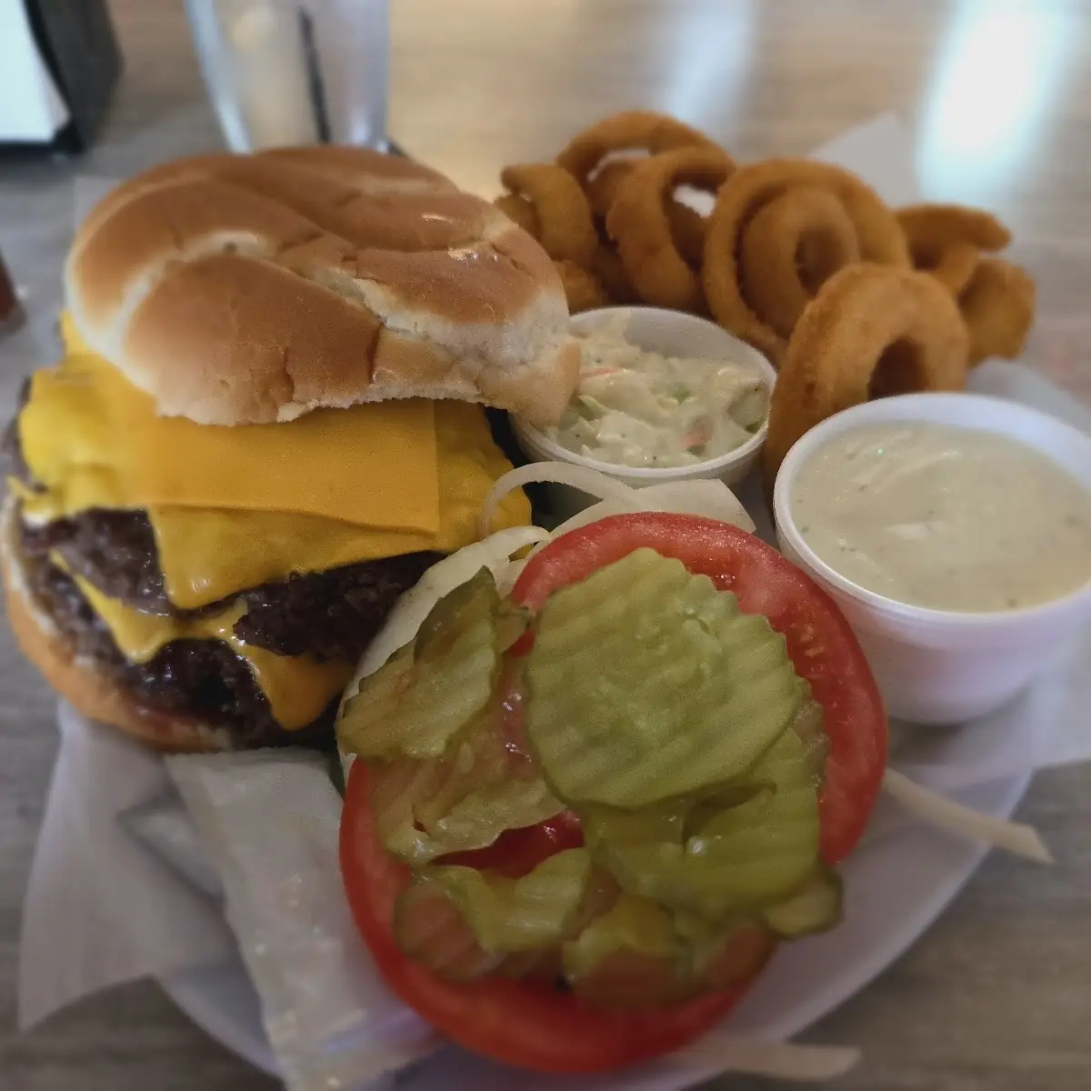 Onion Rings Double Cheeseburger