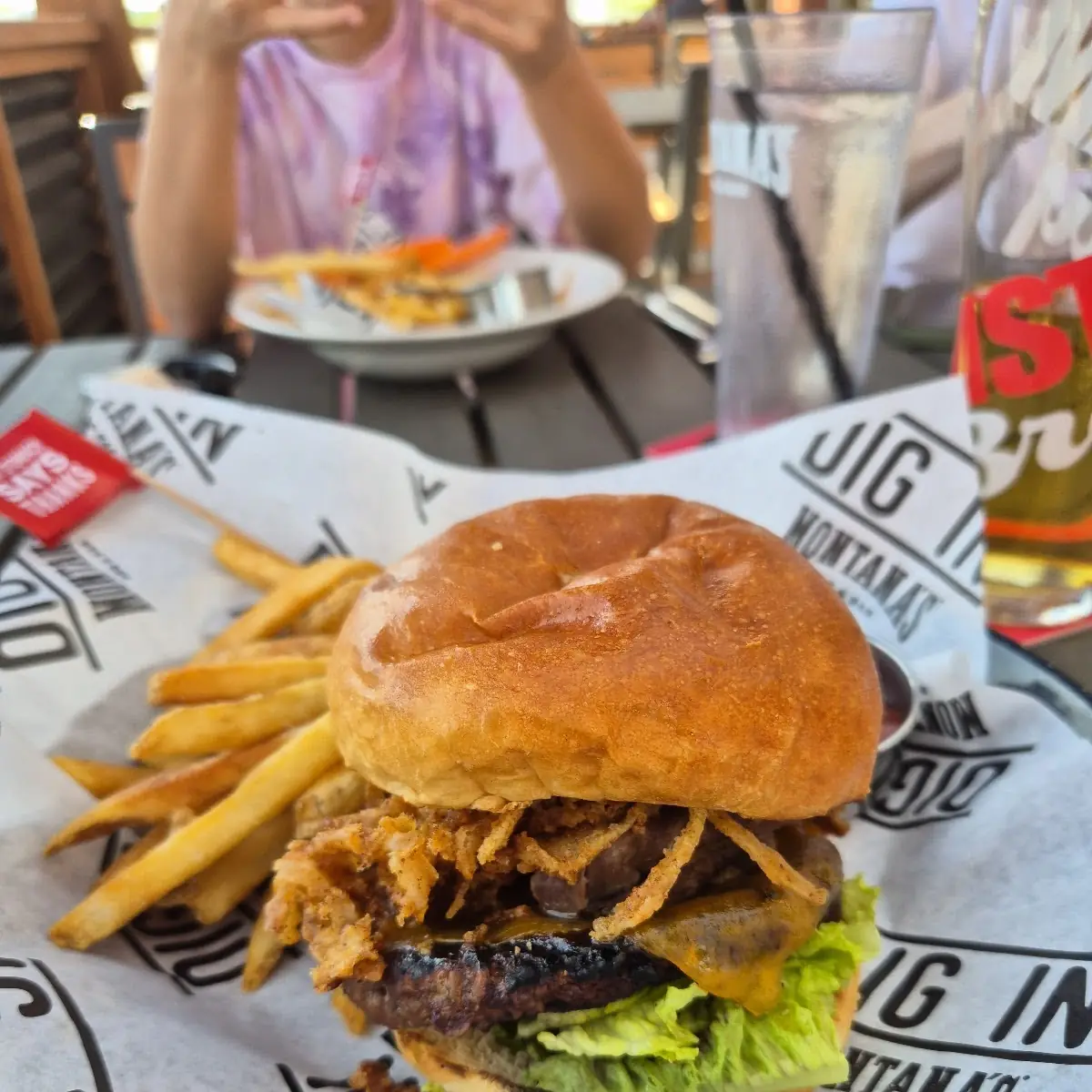 Chipotle Firecracker Burger, Montana’s BBQ & Bar