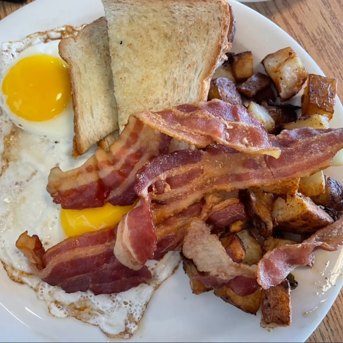 Eggs Sunny Side Up Bacon Home Fries