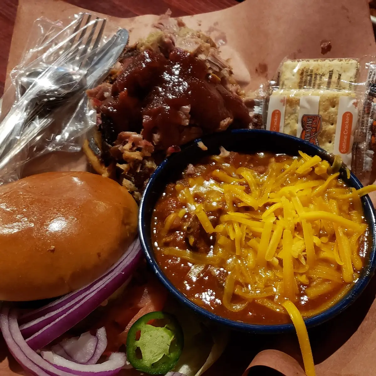 Chopped Pulled Pork Sandwich