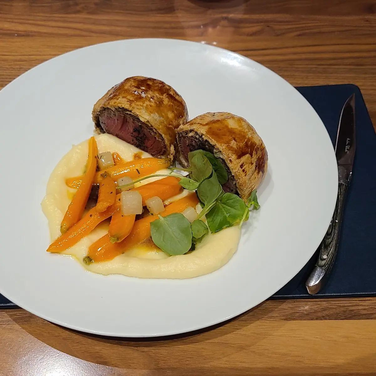 Roasted Beef Wellington with Potato Puree