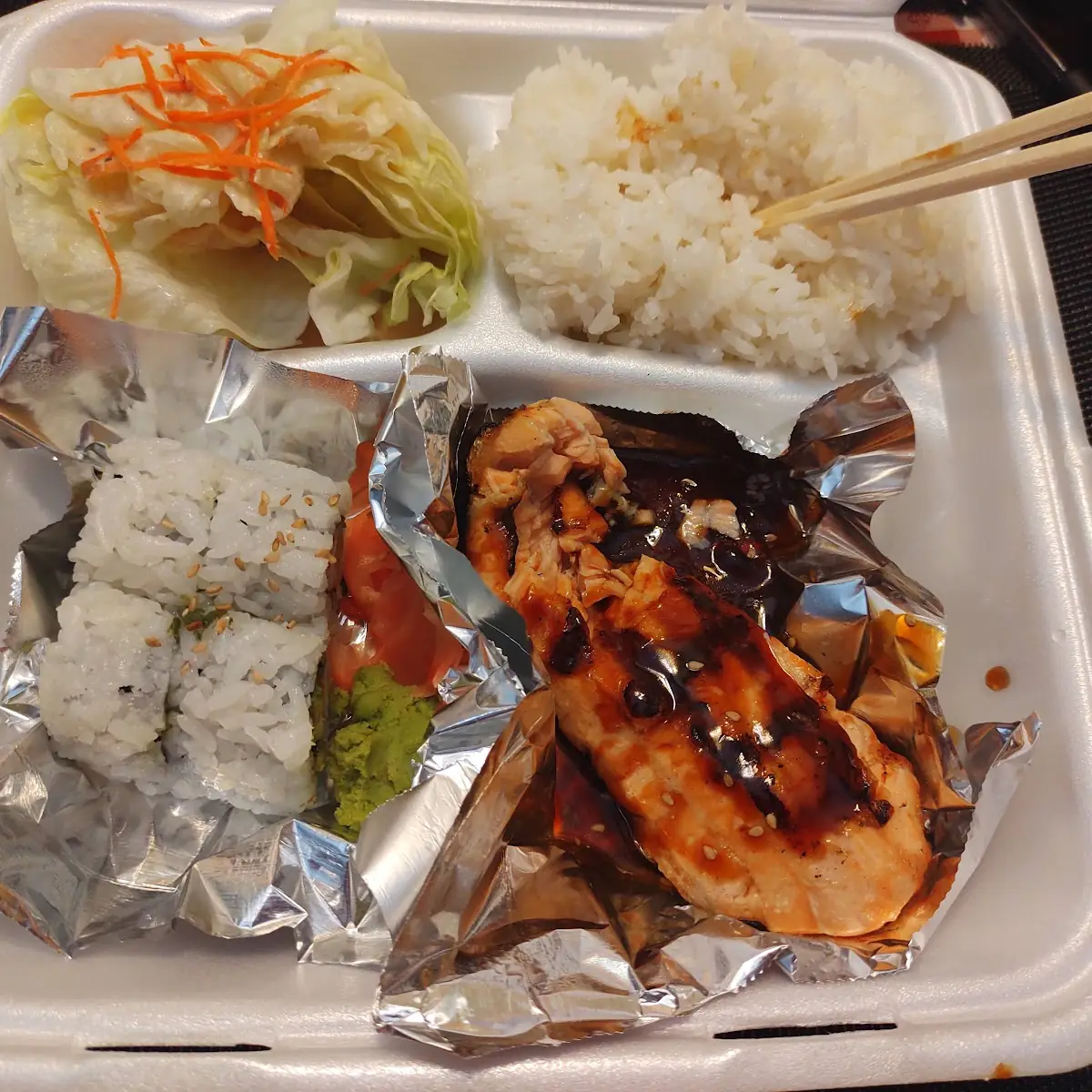 Grilled Salmon Teriyaki Bento