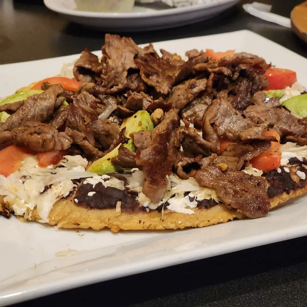 Pulled Chicken or Ground Beef Tostada Suprema