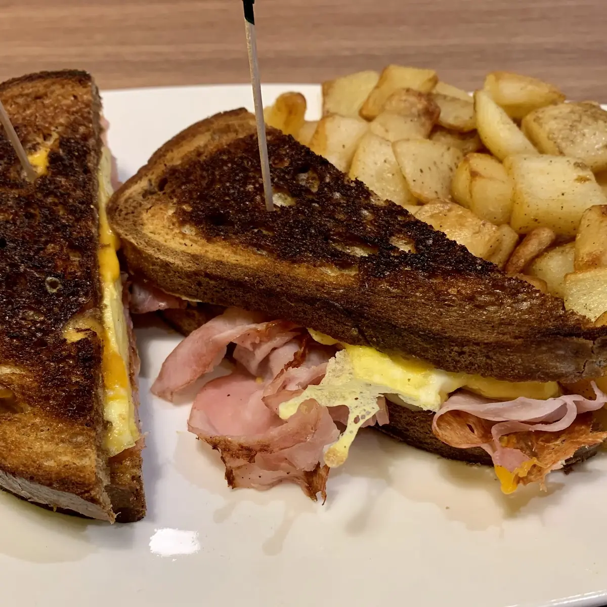 Shaved Ham & Egg Melt Sandwich