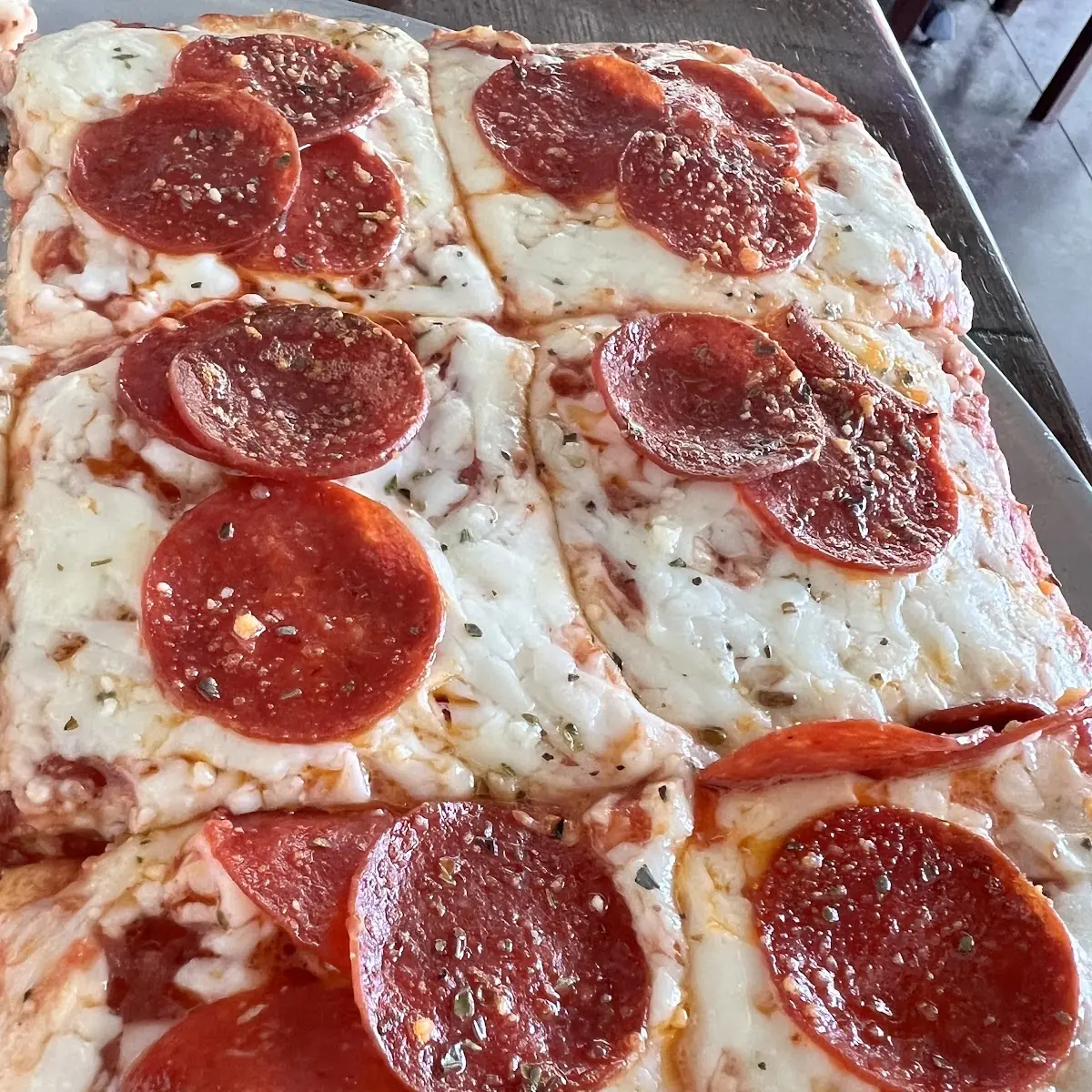 12 X 12 Sicilian with Pepperoni Pizza