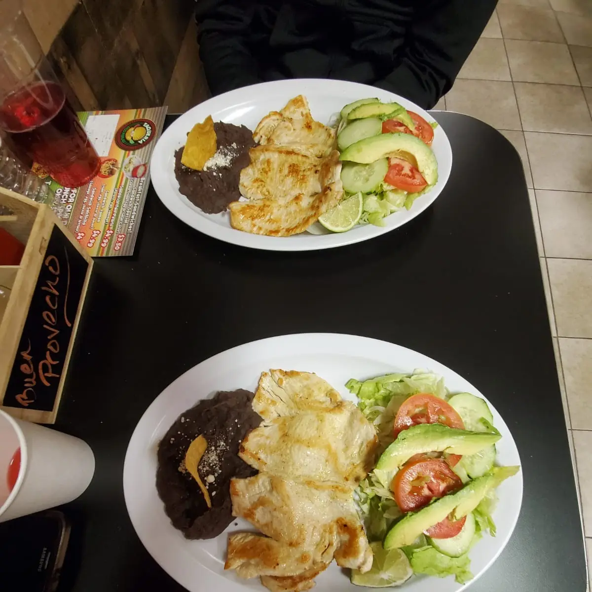 Grilled Chicken Dinner with Black Beans and Salad